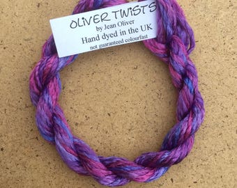 Silk Filament No.05 Violet, Embroidery Thread, Hand Dyed Embroidery Thread, Artisan Thread, Textile Art, No.05 Violet