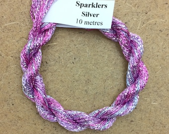 4/167 Viscose Sparkle Chainette with Silver Lurex, No.29 Stocks, 10m (11 yards) skein, Embroidery Thread