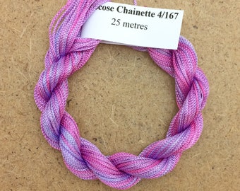 Viscose Chainette 4/167, Colour No.29 Stocks, Hand Dyed Thread, Rayon Ribbon, 25 metres