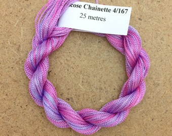 Viscose Chainette 4/167, Colour No.29 Stocks, Hand Dyed Thread, Rayon Ribbon, 25 metres