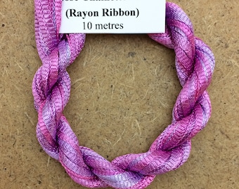 Hand Dyed Viscose Ribbon, Colour No.29 Stocks, 10m (11 yards), 10/167 Viscose Ribbon, Rayon Ribbon, Embroidery Thread