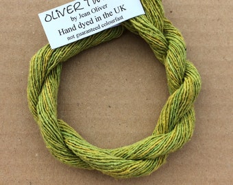 Silk Bourette No.S50 Lime and Lemon, Hand Dyed Embroidery