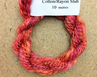 Cotton/Rayon Slub, No.13 Sunset, Hand Dyed Embroidery Thread, Textured Embroidery Thread, Variegated Thread, Canvaswork, Needlepoint,