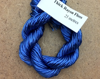 Thick Rayon Floss, Airforce Blue, Viscose Floss, 9 Strand Viscose Floss, Embroidery Thread, Braidmaking, Kumihimo