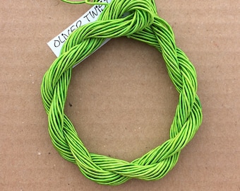 Viscose Gimp Thread, Lime, Hand Dyed, Rayon Gimp, 10 metres