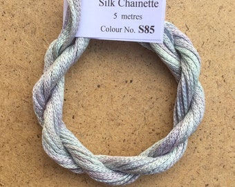 Silk Chainette No.85 Dried Hydrangea, Hand Dyed Embroidery Thread, Artisan Thread, Textile Art