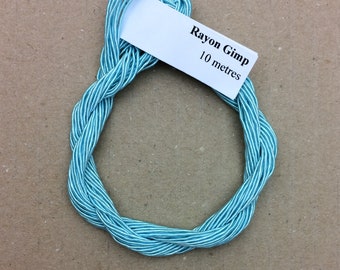 Viscose Gimp Thread,  Aquamarine, Hand Dyed Gimp, Viscose Gimp, 10 metres,