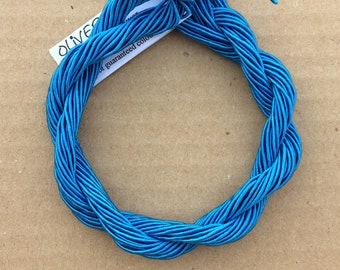 Viscose Gimp Thread, Cerulean, Hand Dyed, Rayon Gimp, 10 metres