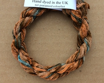 Silk Chenille No.21 Rust , Hand Dyed Embroidery Thread, Artisan Thread, Textured Silk Thread, No.21 Rust