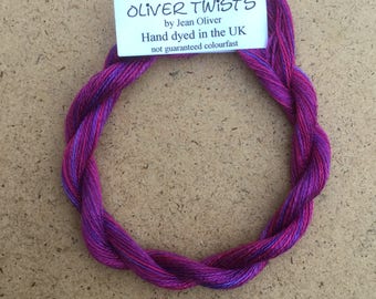 Silk 16/2 No.05 Violet, Embroidery Thread, Hand Dyed Embroidery Thread, Artisan Thread, Textile Art