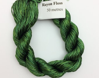 Rayon Floss, Hand Dyed 4 Strand Viscose Floss, Colour No.55 Holly, Hand Dyed Viscose Floss, Embroidery Thread, Braidmaking, Kumihimo