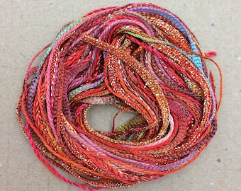 Tidbits, Burnt Orange, Hand Dyed Embroidery Threads, Creative Embrodery