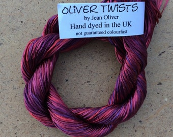 Rayon Floss, Hand Dyed 4 Strand Viscose Floss, Colour No.49 Burgundy, Hand Dyed Viscose Floss, Embroidery Thread, Braidmaking