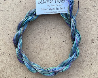 Hand Dyed 2400/2 Viscose Cord, Colour No.57 Oil Slick, Rayon  Embroidery, Thread, Needlepoint, 30m