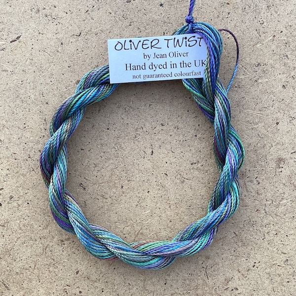 Hand Dyed 2400/2 Viscose Cord, Colour No.57 Oil Slick, Rayon  Embroidery, Thread, Needlepoint, 30m