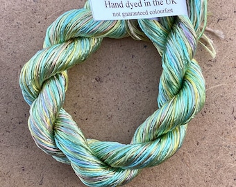 Rayon Floss, Hand Dyed 4 Strand Viscose Floss, Colour No.39 Pistachio, Hand Dyed Viscose Floss, Embroidery Thread, Braidmaking