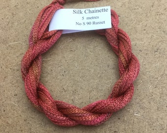 Silk Chainette No.90 Russet, Hand Dyed Embroidery Thread, Artisan Thread, Textile Art
