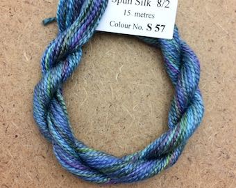 Silk 8/2 No.57 Oil Slick, Embroidery Thread, Hand Dyed Embroidery Thread, Artisan Thread, Textile Art