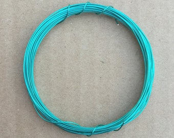 Coloured Copper Wire, Turquoise, diameter 0.5mm (0.02 inches) SWG25 (AWG24) Length 4m (4.3 yards) Metalwork,  Mixed Media, Jewellery making