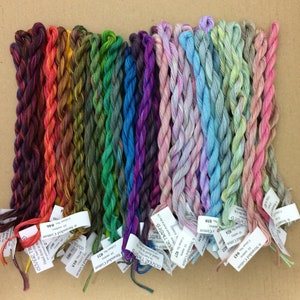 15% Discount, 6 STRANDED COTTON, Complete set of 52 colours, Hand Dyed Embroidery Thread, Embroidery Floss, 30/2 weight x 6 Strands