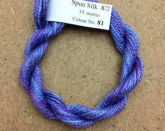 Silk 8/2 No.81 Bluebell, Embroidery Thread, Hand Dyed Embroidery Thread, Artisan Thread, Textile Art