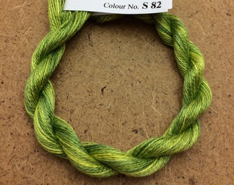 Silk 30/2, No.82 Chartreuse, Embroidery Thread, Hand Dyed Embroidery Thread, Artisan Thread, Textile Art