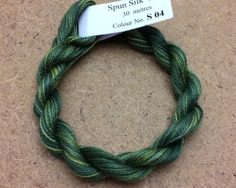 Silk 30/2, No.04 Evergreen, Embroidery Thread, Hand Dyed Embroidery Thread, Artisan Thread, Textile Art