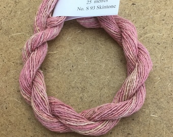 Silk Bourette No.93 Skintone, Hand Dyed Embroidery Thread, Artisan Thread, Textile Art