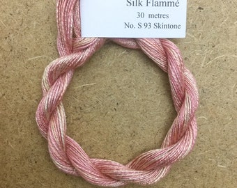 Silk Flamme No.93 Skintone, Hand Dyed Embroidery Thread, Artisan Thread, Textile Art