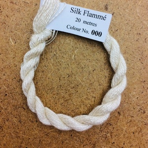 Silk Flamme, 20 m, Seidengarn, Webgarn, Häkelgarn, Natur, ungefärbt, Elfenbein