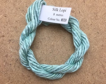 Silk Lopi, No.33 Aquamarine, Embroidery Thread, Hand Dyed Embroidery Thread, Artisan Thread, Textile Art