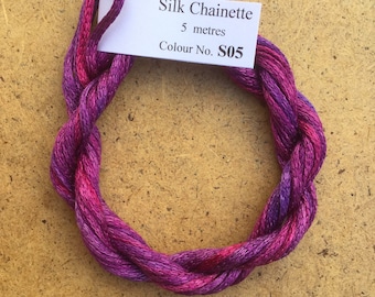 Silk Chainette No.05 Violet, Hand Dyed Embroidery Thread, Artisan Thread, Textile Art