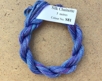 Silk Chainette No.81 Bluebell, Hand Dyed Embroidery Thread, Artisan Thread, Textile Art