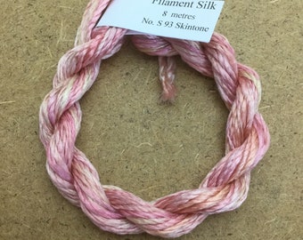 Silk Filament No.93 Skintone, Embroidery Thread, Hand Dyed Embroidery Thread, Artisan Thread, Textile Art