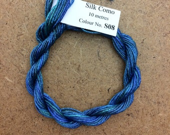 Silk Como, No.08 Lagoon, Hand Dyed Embroidery Thread, Artisan Thread, Textile Art