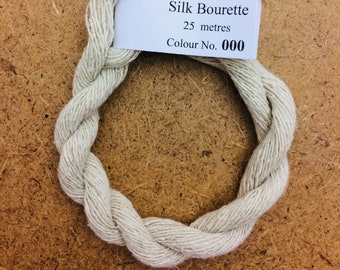 Silk Bourette, Natural Undyed, 25m (27yds), Hand Dyed Embroidery Thread, Artisan Thread, Textile Art