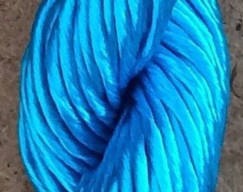 Thick Rayon Floss, Colour Bright Turquoise, Viscose Floss, 9 Strand Viscose Floss, Embroidery Thread, Braidmaking, Kumihimo