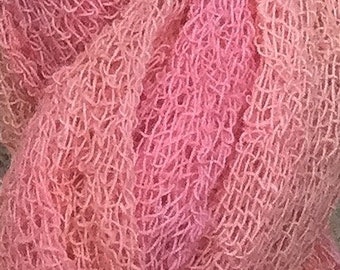 Scrim Twist, Peach Melba, Hand Dyed Cotton Scrim, Nuno Felting, Mixed Media, Creative Embroidery, Embellishments