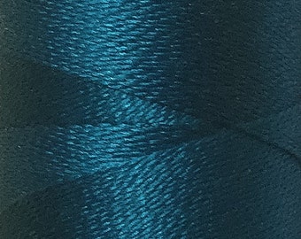 Teal, Silk Machine Threads, 100% Mulberry Silk, Plain Dyed, Luxury Silk Threads, Spun Silk, Solid Colours, 300m, 325yds