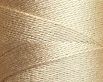 Beige, Silk Machine Threads, 100% Mulberry Silk, Plain Dyed, Luxury Silk Threads, Spun Silk, Solid Colours, 300m, 325yds