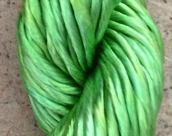 Thick Rayon Floss, Colour Bright Green, Viscose Floss, 9 Strand Viscose Floss, Embroidery Thread, Braidmaking, Kumihimo