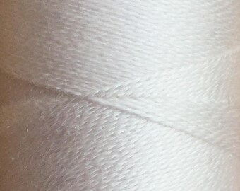 White, Silk Machine Threads, 100% Mulberry Silk, Plain Dyed, Luxury Silk Threads, Spun Silk, Solid Colours, 300m, 325yds