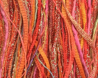 Burnt Orange, One Off Special, Limited Edition, Hand Dyed Embroidery Thread, Colour Skin Tone, Textured Threads, Variegated Threads