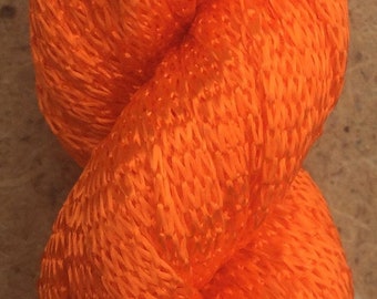 Hand Dyed Viscose Ribbon, 10/167 Viscose Ribbon, Rayon Ribbon, Embroidery, Thread, Canvaswork, Needlepoint, Bright Orange