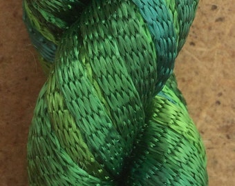Hand Dyed Viscose Ribbon, 10/167 Viscose Ribbon, Rayon Ribbon, Embroidery, Thread,  Canvaswork, Needlepoint, No.20 Jade