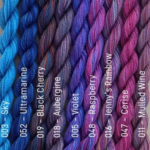 MEDIUM COTTON, Hand Dyed Embroidery Thread, 6/2 wt. Equivalent to Perle 8 image 1