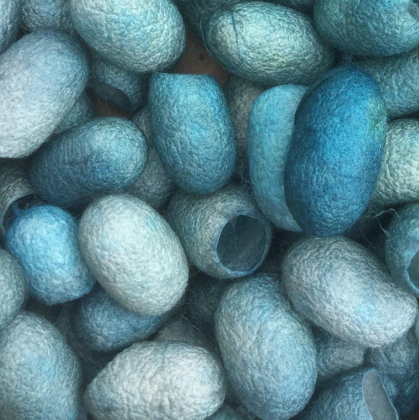 Hand Dyed Silk Cocoons, Silk Cut Cocoons, Mulberry Silk Fibres