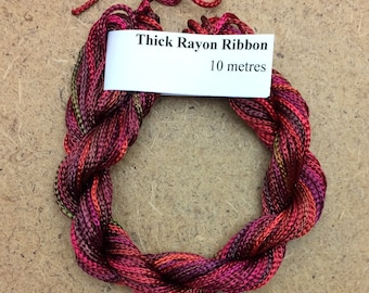 Viscose Ribbon 3/660, Colour No.16 Jenny’s Rainbow, Hand Dyed Embroidery Thread, Canvaswork, Needlepoint
