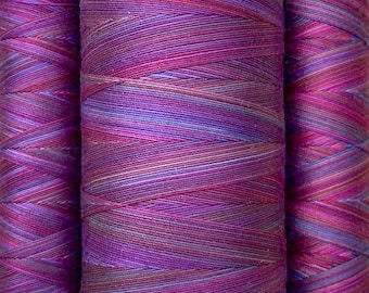 Cotton Machine Quilting Thread, Hand Dyed by Jean, Variegated, 150m (162yds) or 750m (820yds) spool, High Quality Egyptian Giza Cotton, SM08