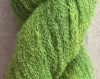 Scrim Twist, Hand Dyed Cotton Scrim, Nuno Felting, Mixed Media, Creative Embroidery, Embellishments, Colour No. 82 Chartreuse